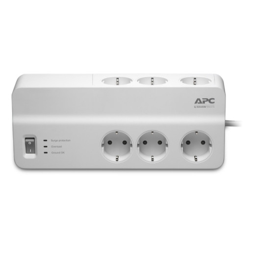 Сетевой фильтр APC Essential SurgeArrest PM6-RS, 6Розеток, 2м, Белый