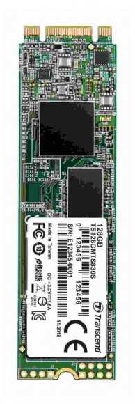 .M.2 SATA SSD 128GB Transcend TS128GMTS830S [80 мм, R/W:560/510MB/s, 85K/85K IOPS, SM2258, 3DTLC]