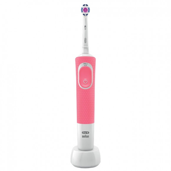 Электрическая зубная щетка BRAUN Vitality 100 Cross Action, Белый Розовый