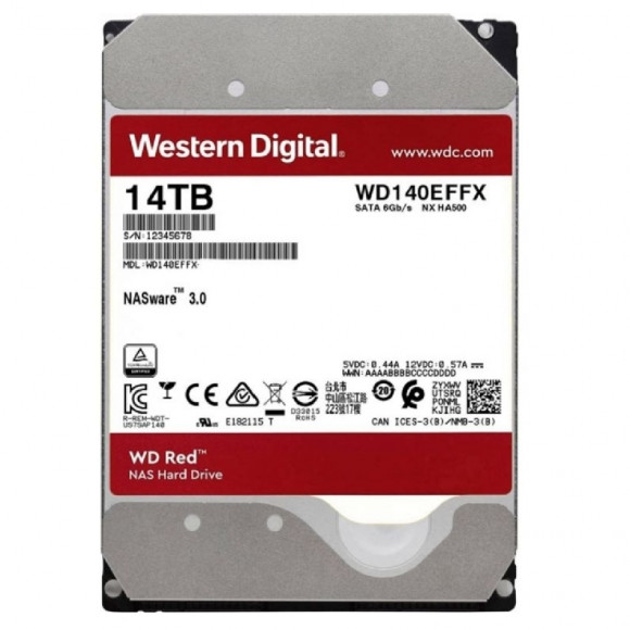 3.5 HDD 14.0TB-SATA-512MB Western Digital Red NAS (WD140EFGX)