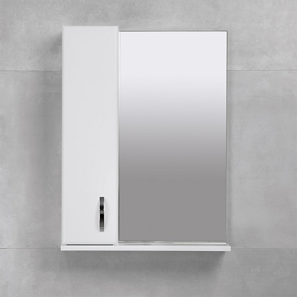Шкаф-зеркало для ванной Bayro Bris 550x750 левое белое