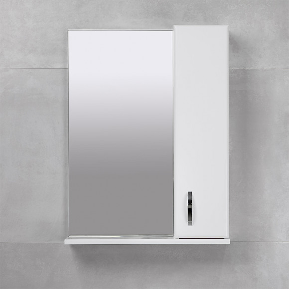 Шкаф-зеркало для ванной Bayro Bris 550x750 правое белое