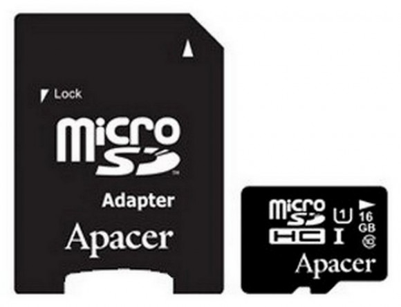 Card de memorie Apacer microSDHC UHS-I U1 Clasa 10, 16 GB (AP16GMCSH10U5-R)