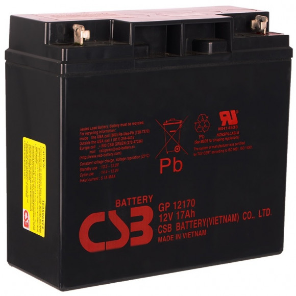 Аккумулятор для резервного питания CSB GP12170B1, 12В 17