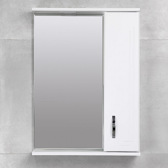 Шкаф-зеркало для ванной Bayro Verso 550x750 правый белое