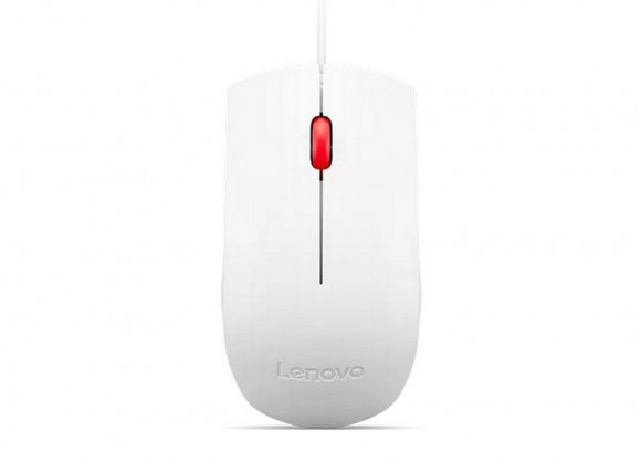 Mouse Lenovo Essential USB, alb