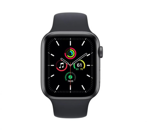Умные часы Apple Watch SE MKQ63, 44мм, Алюминиевый корпус с ремешком Midnight Sport