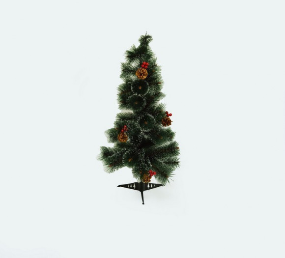 Новогодняя елка, GS, 90см, Заснеженная, Шишки и Ягоды, 50 веток