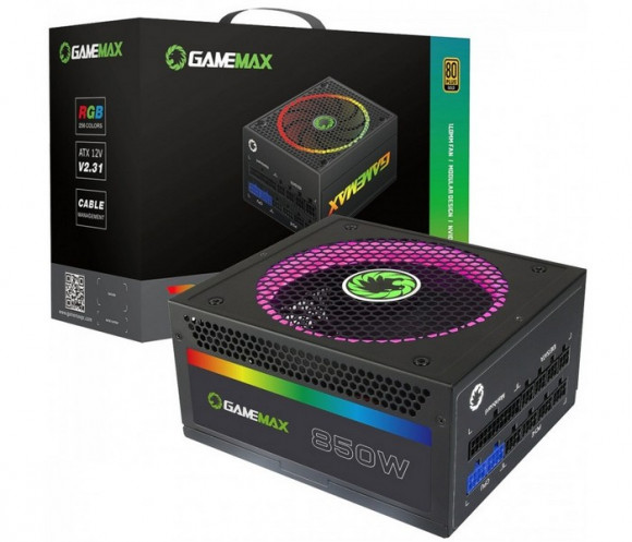 Sursă de alimentare pentru computere Gamemax RGB-850, 850 W, ATX, complet modulară