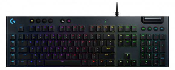 Tastatură pentru jocuri Logitech G815, mecanică, ultra subțire, GL tactilă, RGB, G-Keys, control media, USB