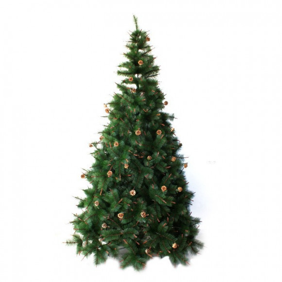 Новогодняя елка, GS, Сосна с Шишками, 2.10м, Зеленый, ПВХ