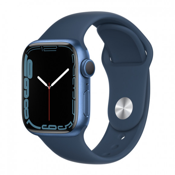 Ceas inteligent Apple Watch Series 7 GPS, 41 mm, carcasă din aluminiu cu curea sport Abyss Blue