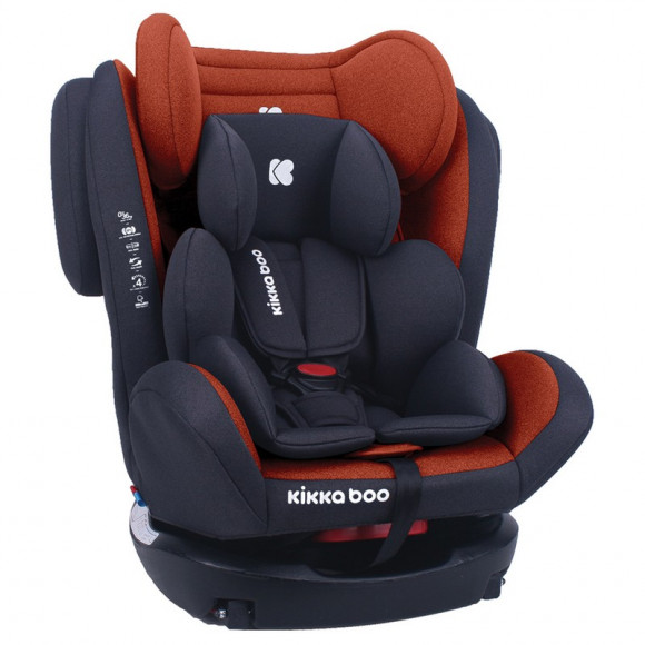 Scaun auto pentru copii 3-în-1 Kikka Boo 4 Safe ISOFIX, grupa 0+/1/2/3 (0-36 kg), portocaliu