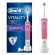 Periuță de dinți electrică BRAUN Vitality 100 Cross Action, alb roz