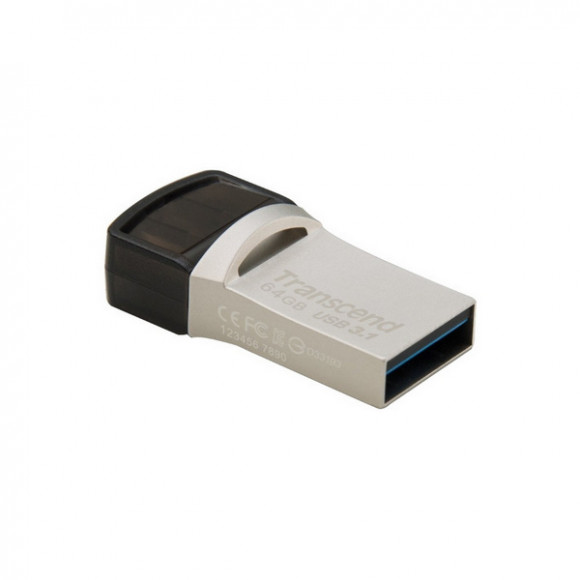 Unitate flash USB Transcend JetFlash 890, 64 GB, argintiu/negru