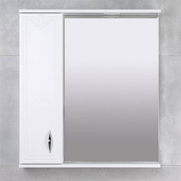 Шкаф-зеркало для ванной Bayro Deco One 750x750 левый белое