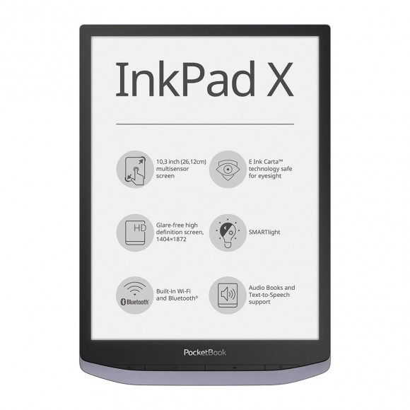 E-reader PocketBook InkPad X, gri metalic