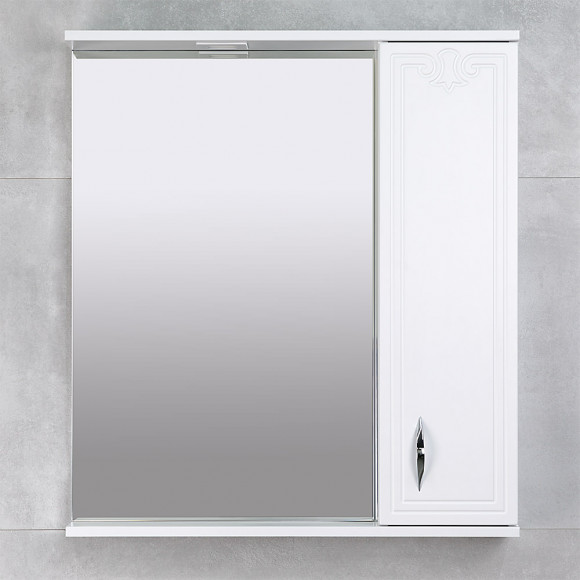 Шкаф-зеркало для ванной Bayro Deco One 750x750 правый белое