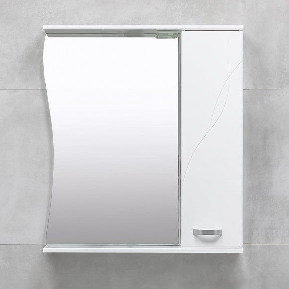 Шкаф-зеркало для ванной Bayro Interio 750x750 правый белое