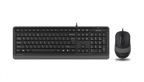 Клавиатура и мышь A4Tech F1010, Проводное, Чёрный/Серый
