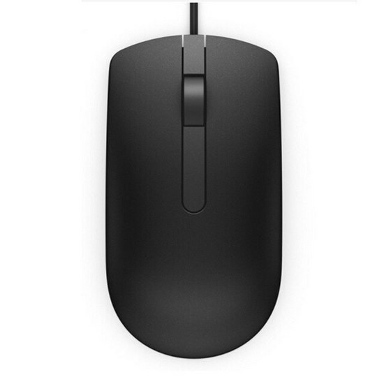 Mouse Dell MS116, optic, 1000 dpi, 3 butoane, ambidextru, negru, USB (cutie de vânzare cu amănuntul)