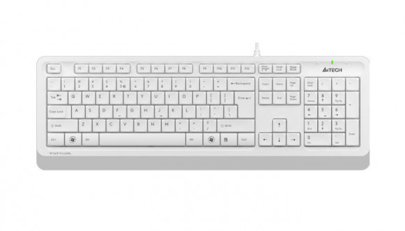 Tastatură A4Tech FK10, cu fir, alb/gri