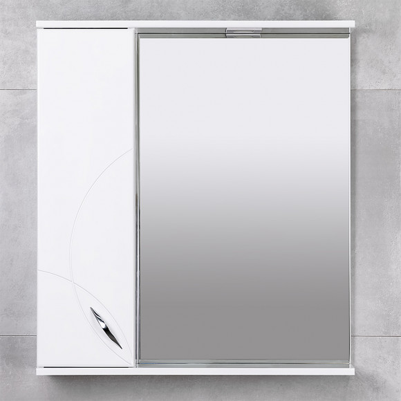 Шкаф-зеркало для ванной Bayro Premium 750x833 левый белый