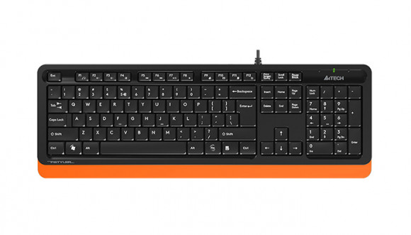 Tastatură A4Tech FK10, cu fir, negru/portocaliu
