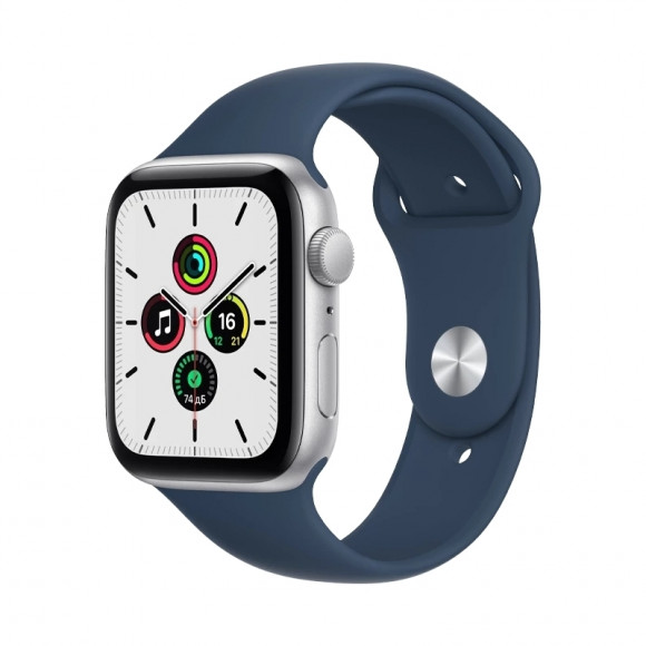 Ceas inteligent Apple Watch SE MKQ43, 44 mm, carcasă din aluminiu cu curea sport Abyss Blue