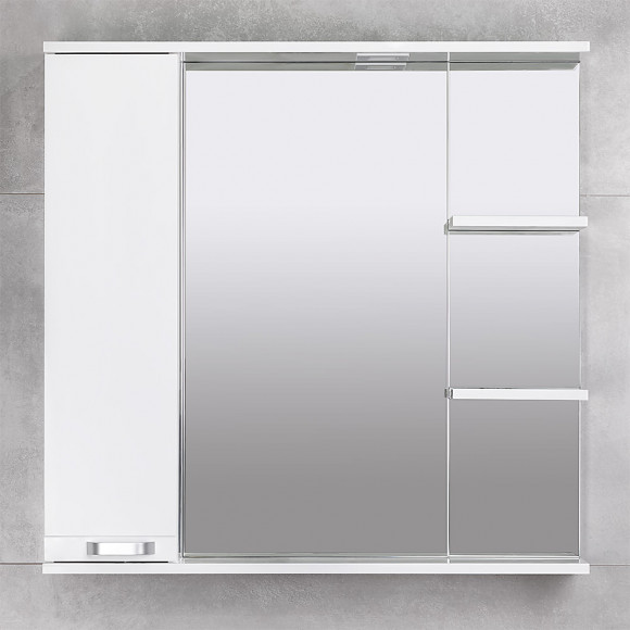 Шкаф-зеркало для ванной Bayro Rivera 860x750 левый белое