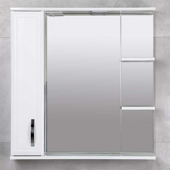 Шкаф-зеркало для ванной Bayro Allure 800x833 левый белый