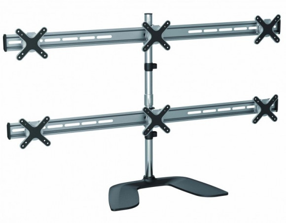 Table/desk stand for 6 monitors Reflecta PLANO DeskStand 23-1010 S, 13-23, 100x100, 8kg/bracket.