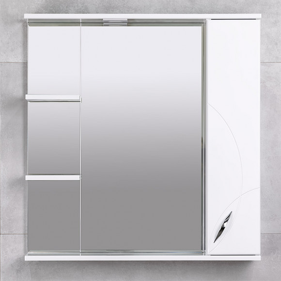 Шкаф-зеркало для ванной Bayro Premium 800x750 правый белое
