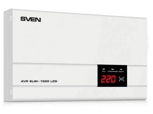 Стабилизатор напряжения SVEN SLIM AVR-1000 LCD, 1000VA