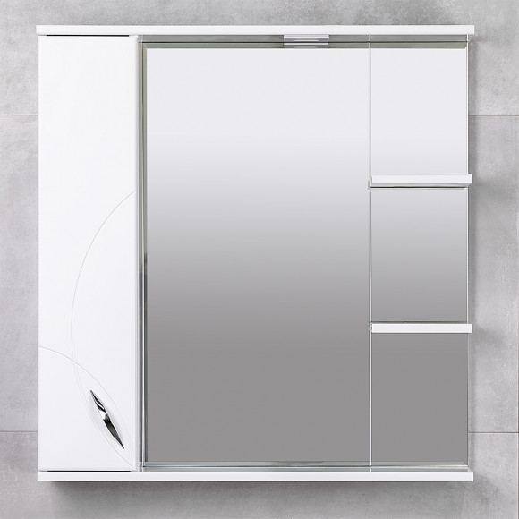 Шкаф-зеркало для ванной Bayro Premium 800x833 левый белый
