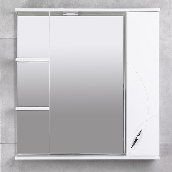 Шкаф-зеркало для ванной Bayro Premium 800x833 правый белый