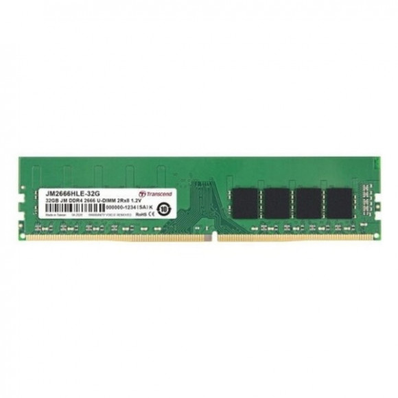 32 GB DDR4- 2666 MHz Transcend PC21300, CL19, 288 pini DI mm 1,2 V