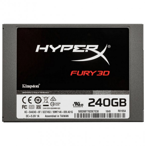 2.5 SSD SATA 240GB Kingston HyperX Fury 3D KC-S44240-6F [R/W:500/500MB/s, 3D NAND TLC]