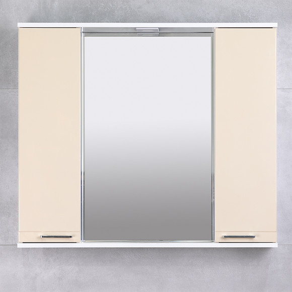 Шкаф-зеркало для ванной Bayro Rivera Duo 966x833 беж