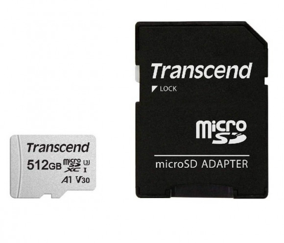 Card de memorie Transcend MicroSDXC clasa 10 de 512 GB (TS512GUSD300S-A)