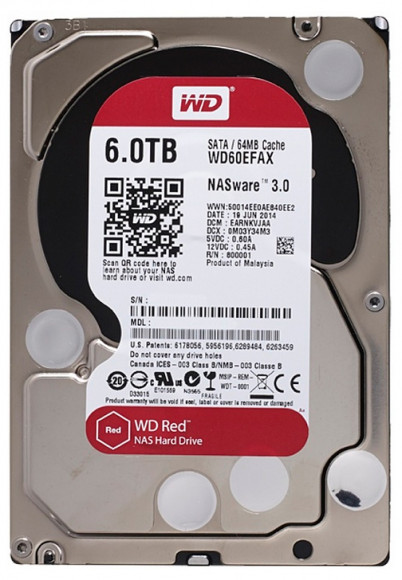 3.5 HDD 6.0TB -SATA-256MB Western Digital Red NAS (WD60EFAX)