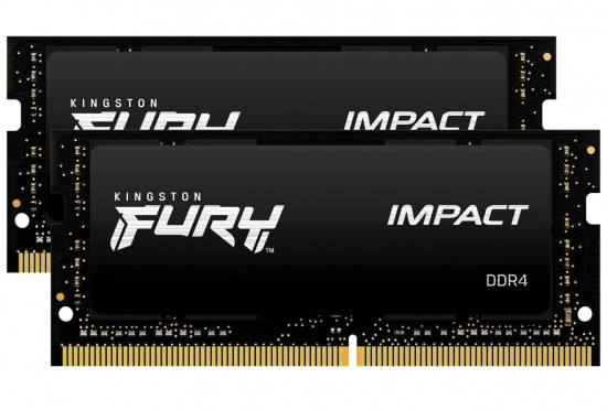 16 GB DDR4-3200 MHz SODI mm Kingston FURY Impact (Kit de 2x8 GB) (KF432S20IB/8), CL20, 1,2 V, XMP, negru