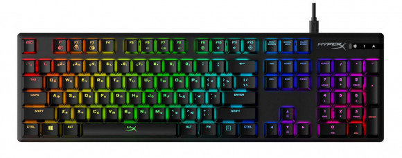 Tastatură pentru jocuri HyperX Alloy Origins, mecanică, cadru de oțel, memorie integrată, MX Red, RGB, USB