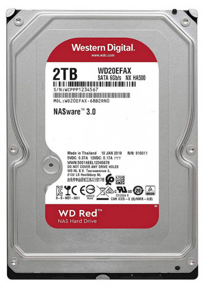3.5 HDD 2.0TB-SATA-256MB Western Digital Red NAS (WD20EFAX)