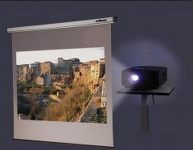 Ecran manual de proiecție în spate Reflecta SilverLine Rollo, 240x200cm pânză/zonă de vizualizare, câștig 1,6