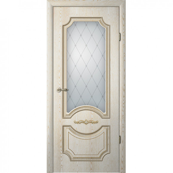 Ușă interior cu sticlă mată — Leonardo Ash Gold