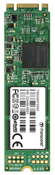 .M.2 SATA SSD 64GB Transcend TS64GMTS800S [80mm, R/W:500/450MB/s, 70K/75K IOPS, SM2246EN, MLC]
