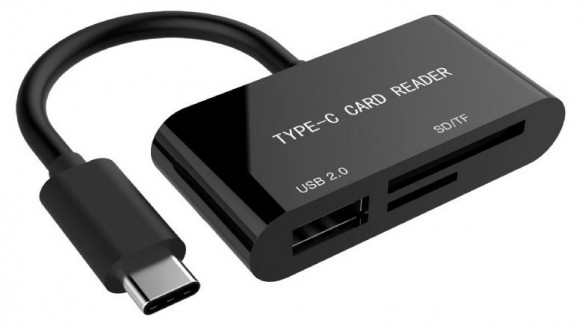 Type-C Card Reader USB,SD, TF (microSD) Gembird UHB-CR3-02