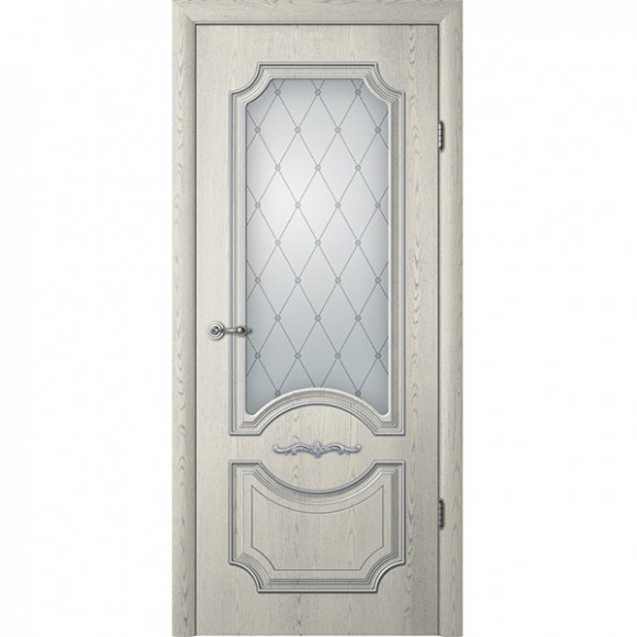 Leonardo — Ușă interior elegantă cu sticlă mată de culoare frasin gri 