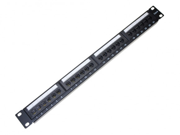 24 ports UTP Cat.6 patch panel, LY-PP6-04, 19 Krone & 110 Dual